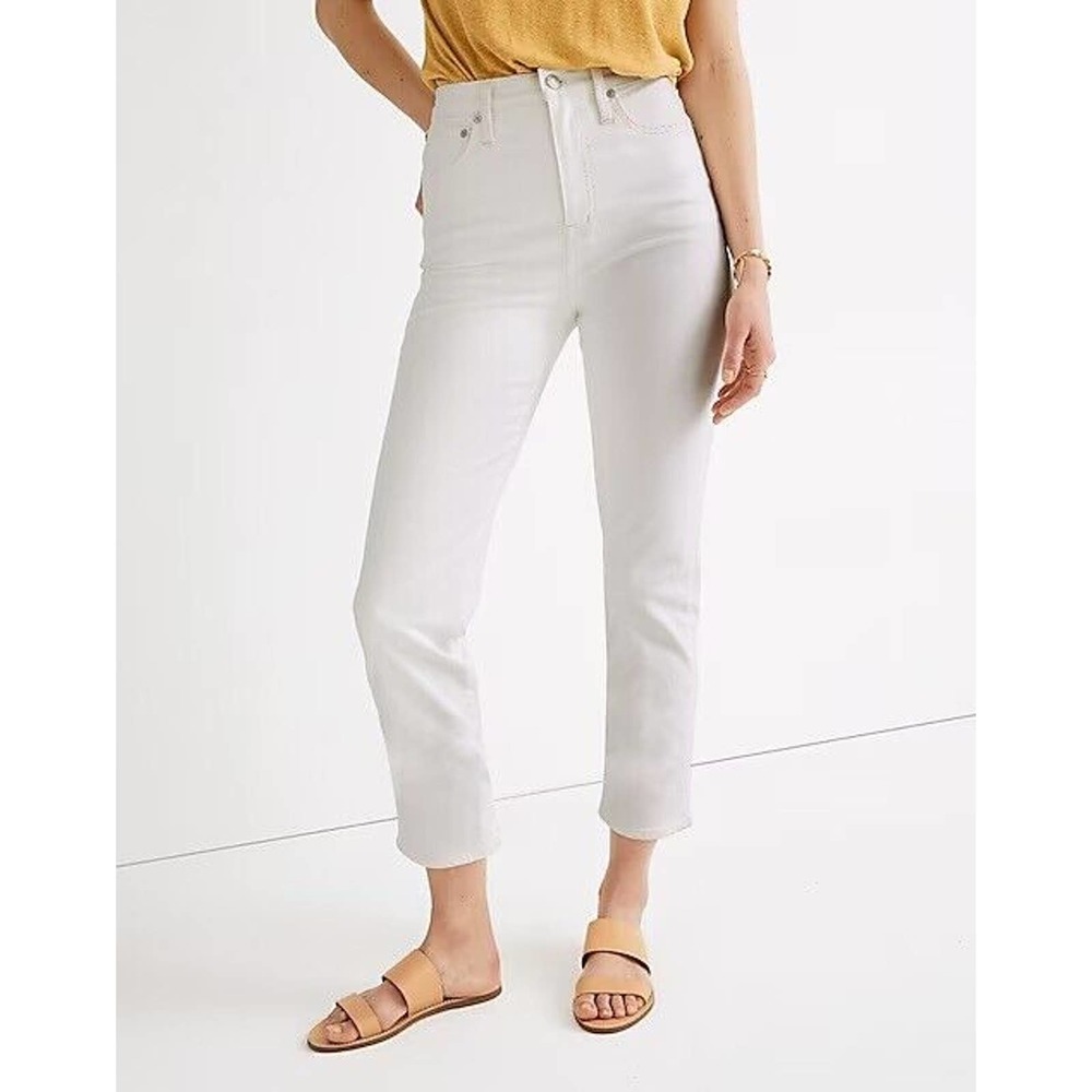 Madewell Classic Straight Jeans Tile White High Rise Womens 24